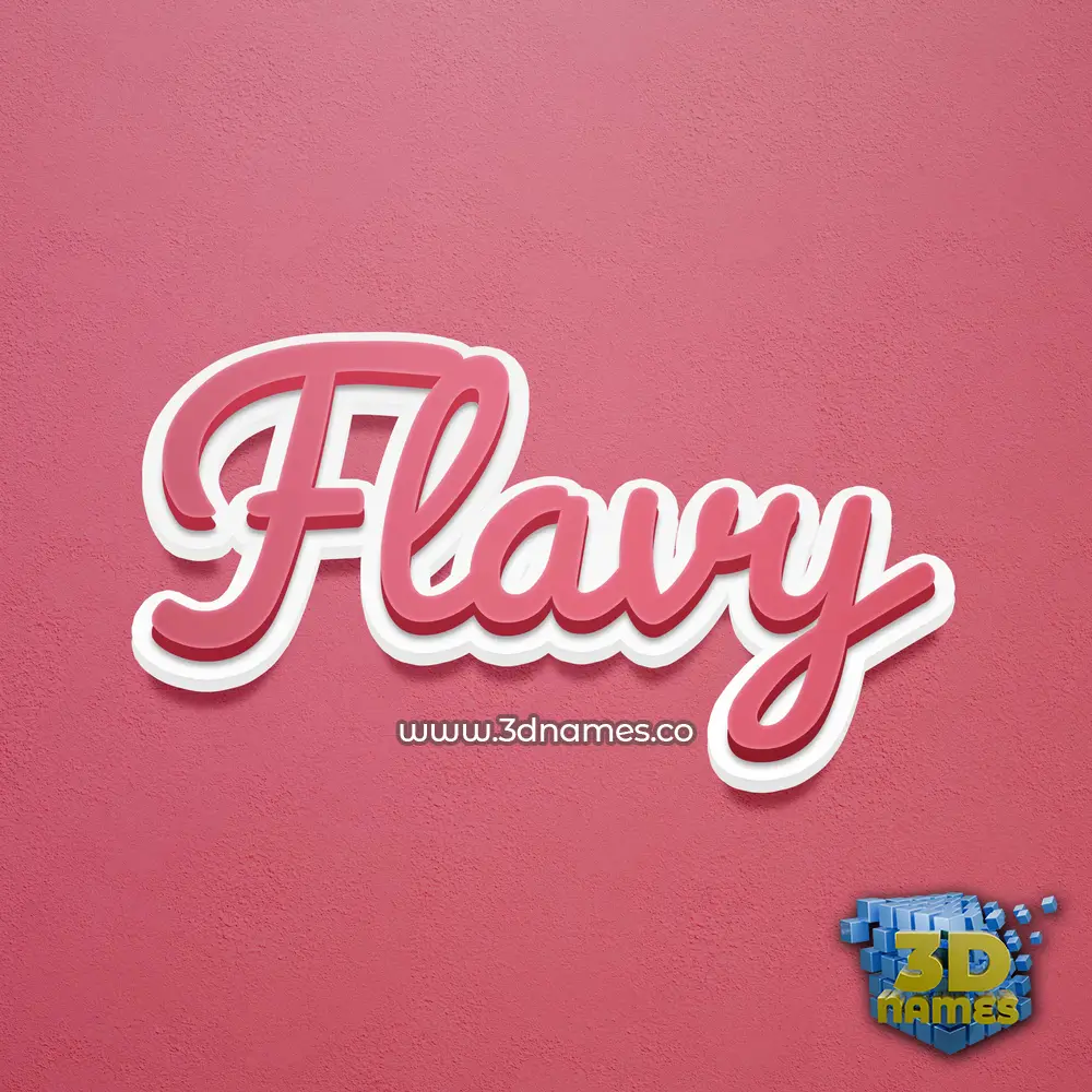 flavy in Red Scribble style - 3D name wallpaper
