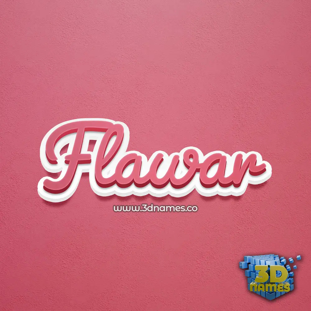 flawar in Red Scribble style - 3D name wallpaper