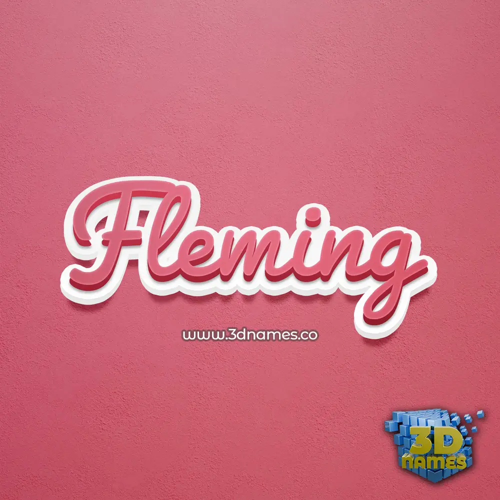 fleming in Red Scribble style - 3D name wallpaper