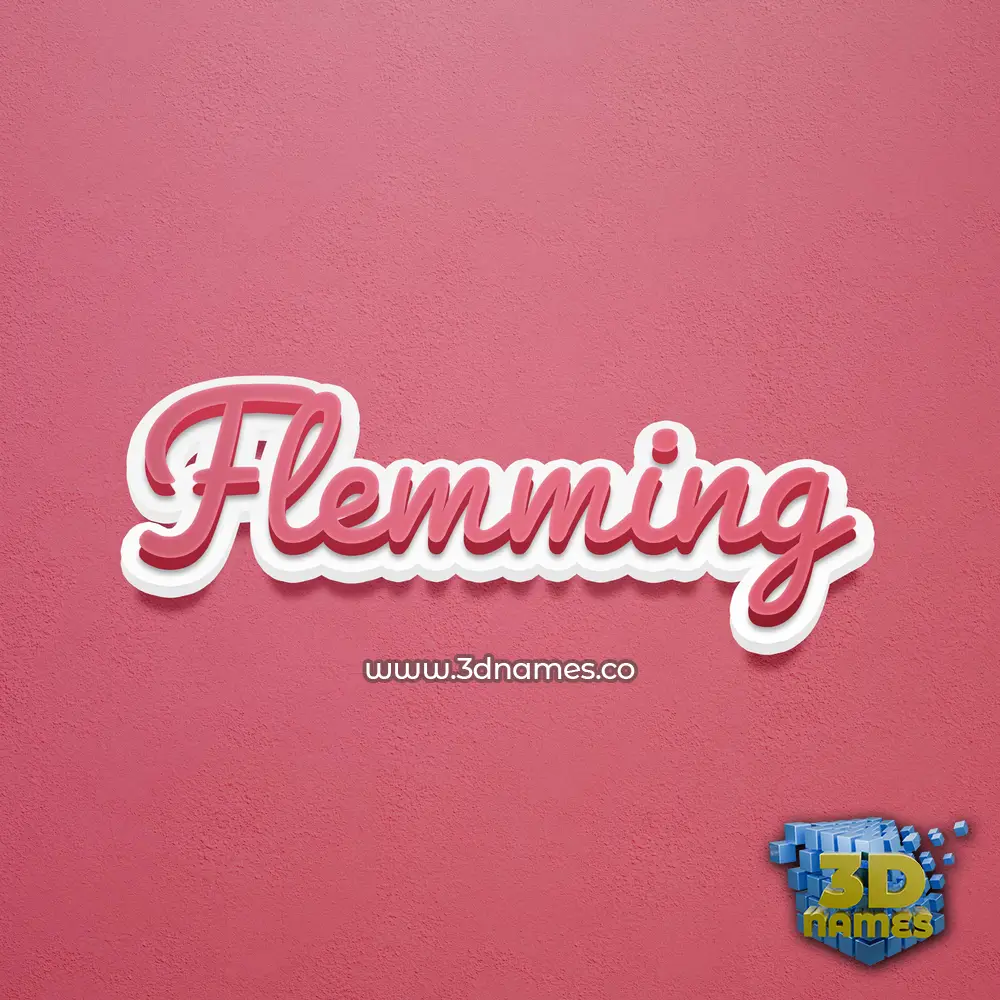 flemming in Red Scribble style - 3D name wallpaper