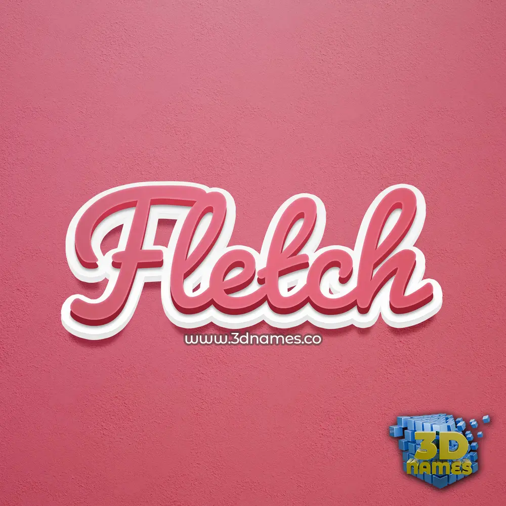 fletch in Red Scribble style - 3D name wallpaper