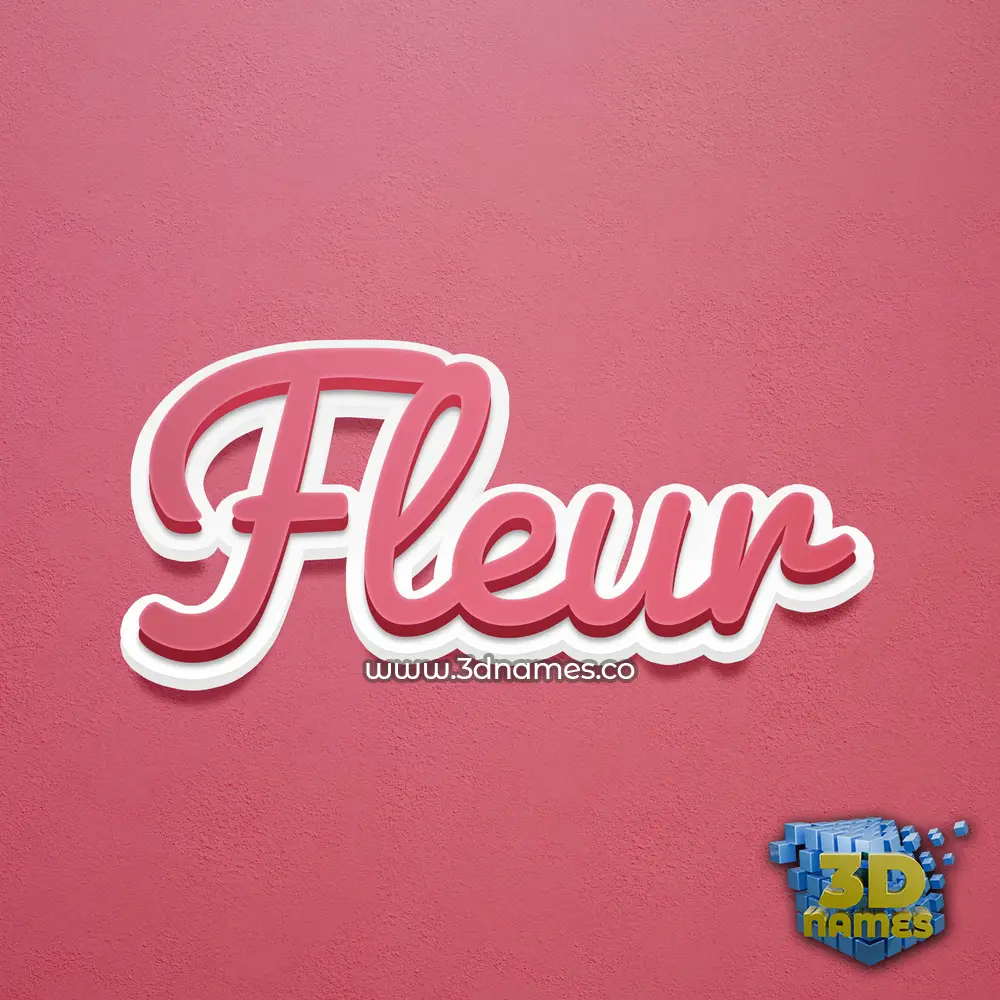 fleur in Red Scribble style - 3D name wallpaper