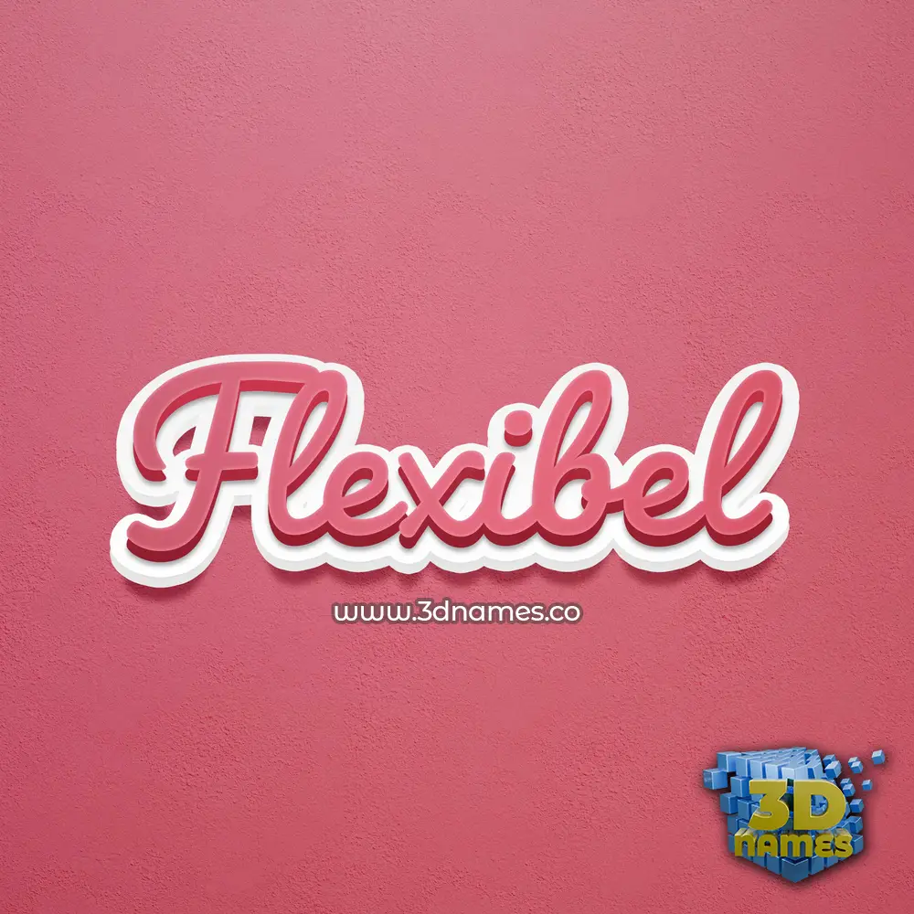 flexibel in Red Scribble style - 3D name wallpaper