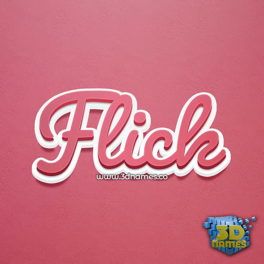 flick in Red Scribble style - 3D name wallpaper