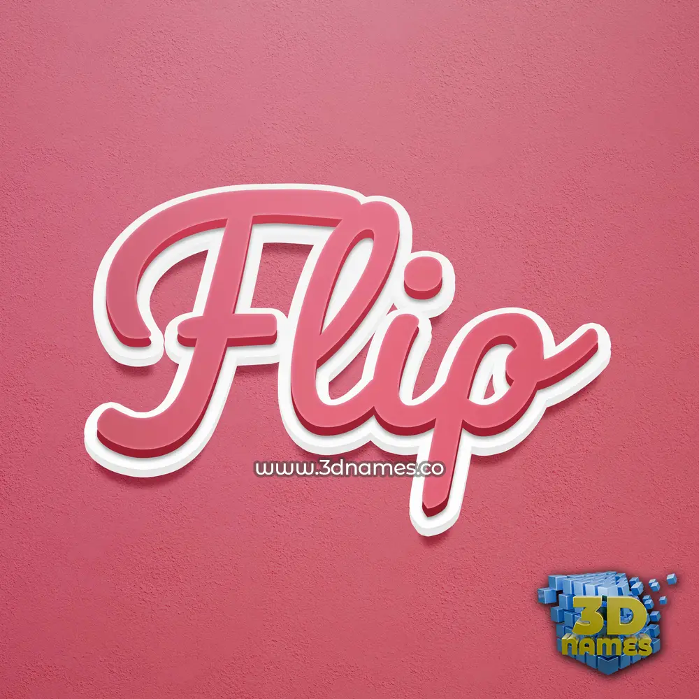 flip in Red Scribble style - 3D name wallpaper
