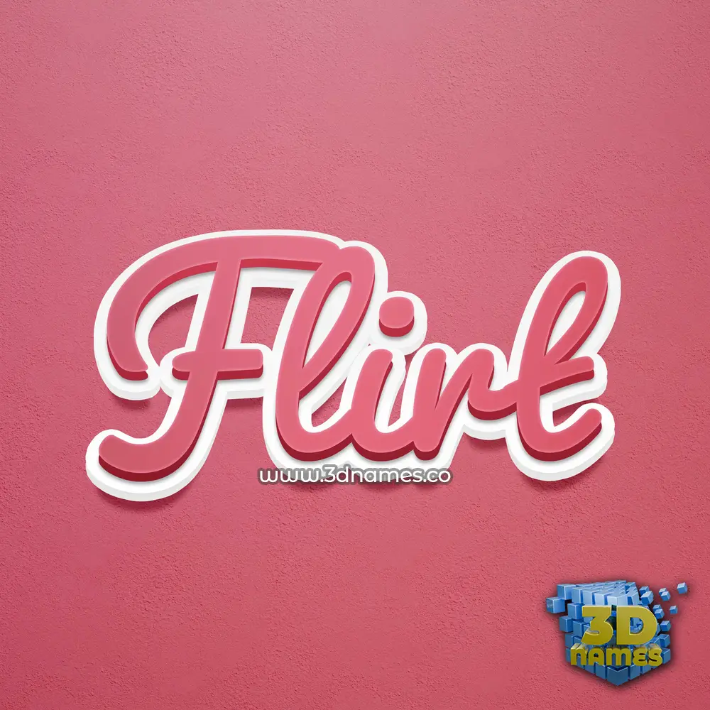 flirt in Red Scribble style - 3D name wallpaper