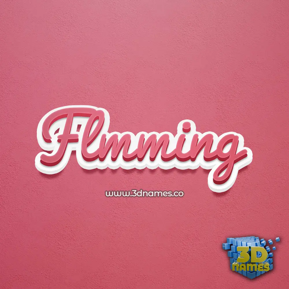 flmming in Red Scribble style - 3D name wallpaper