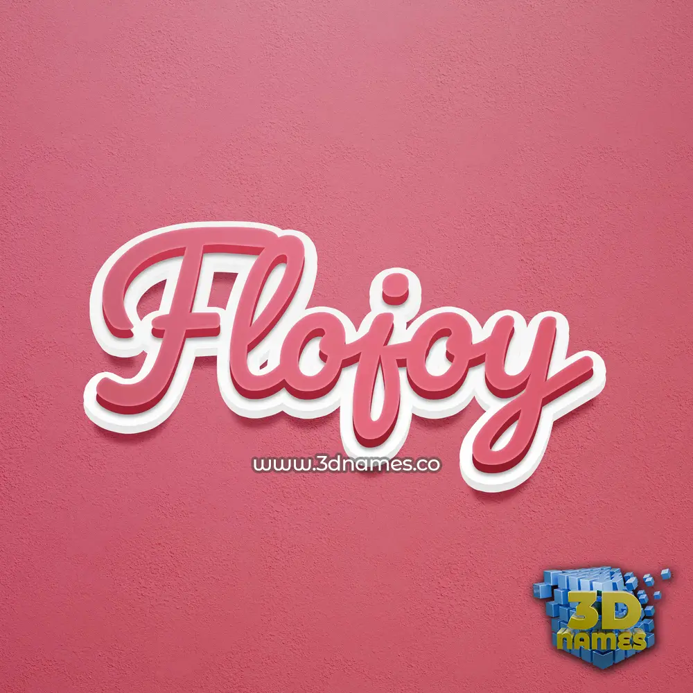 flojoy in Red Scribble style - 3D name wallpaper
