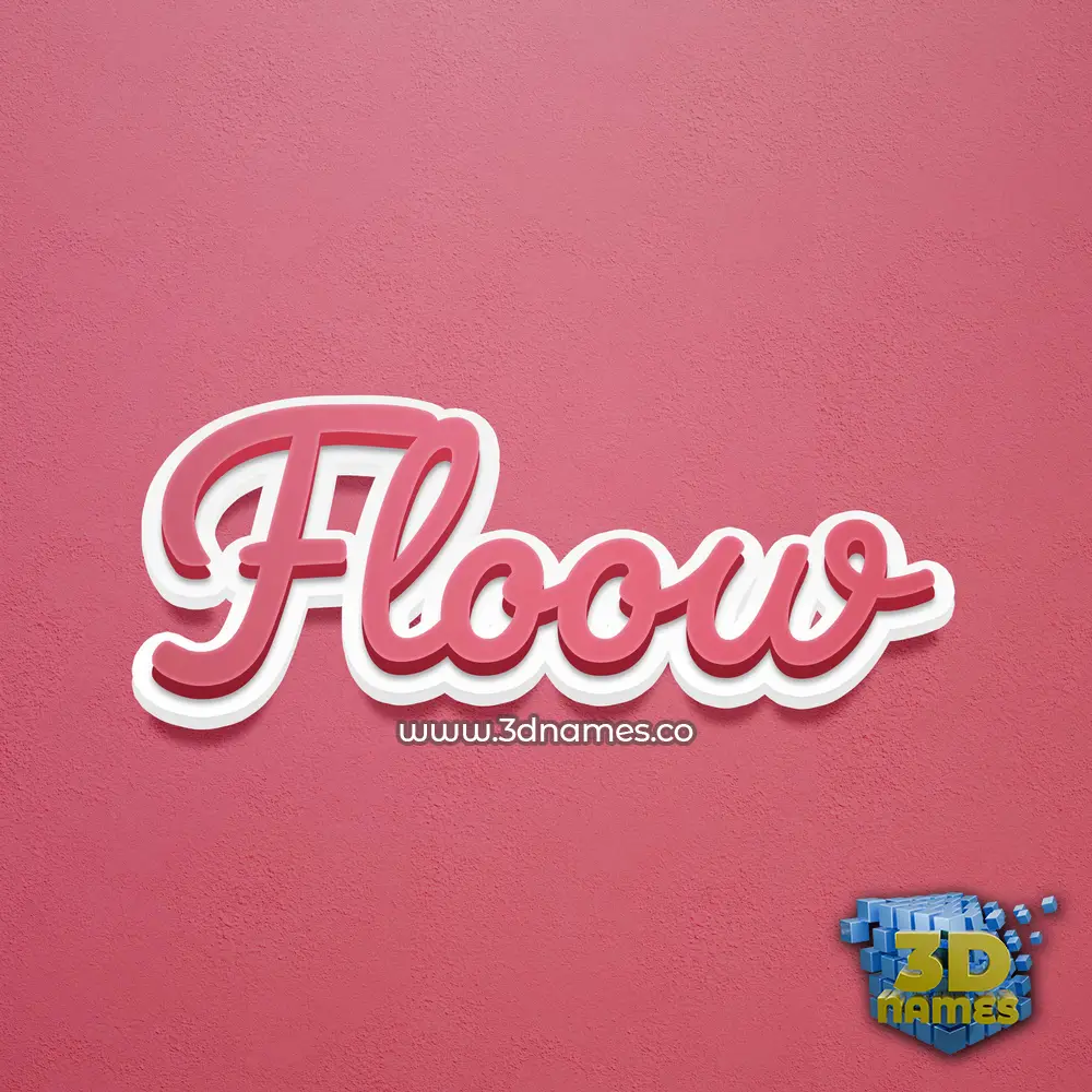floow in Red Scribble style - 3D name wallpaper