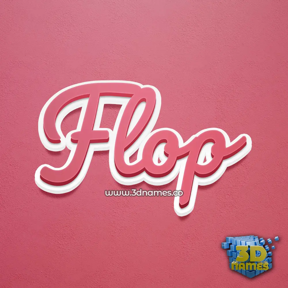 flop in Red Scribble style - 3D name wallpaper