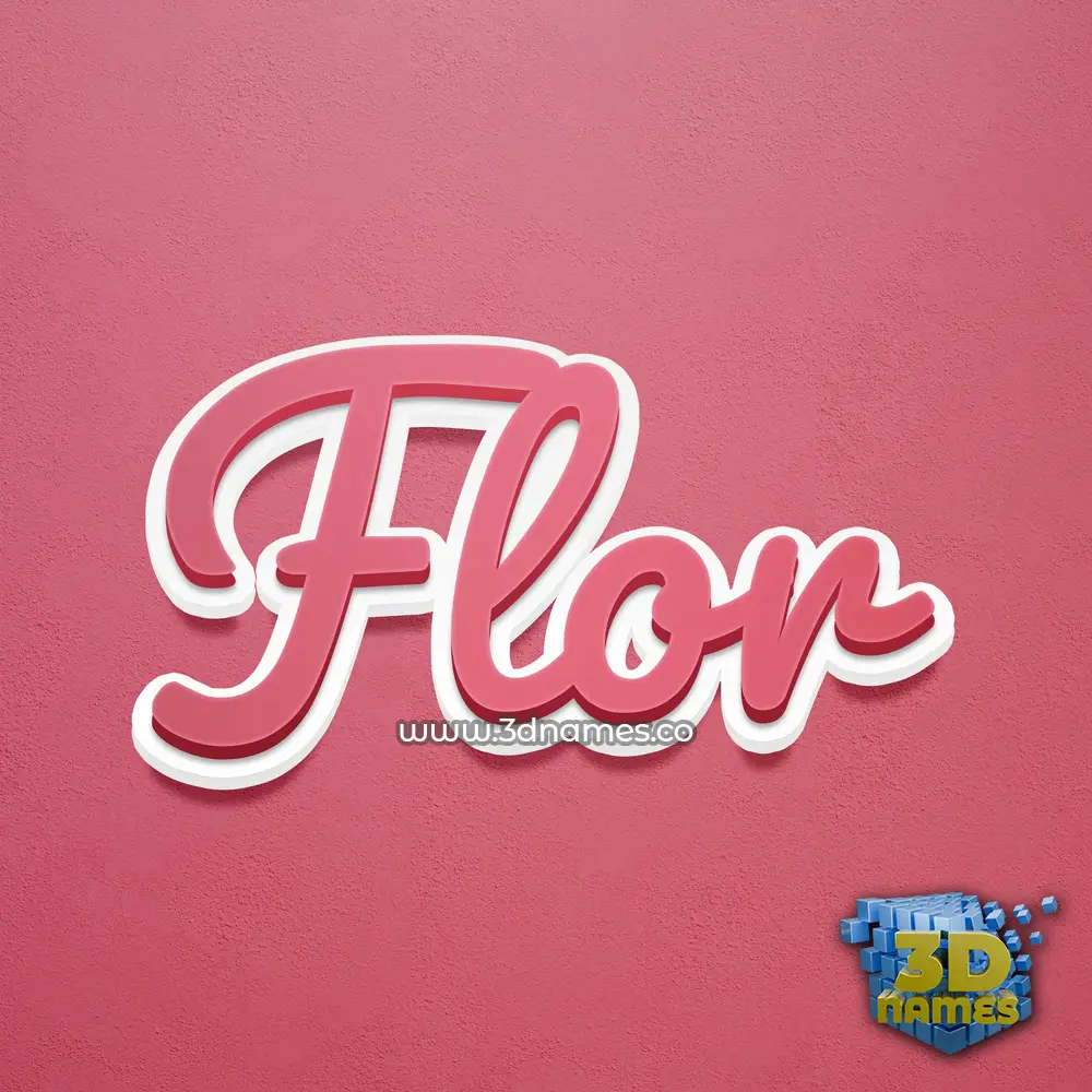 flor in Red Scribble style - 3D name wallpaper