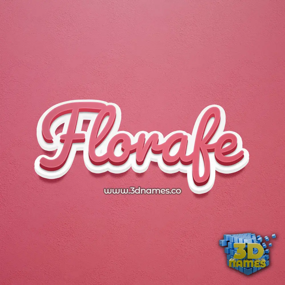 florafe in Red Scribble style - 3D name wallpaper