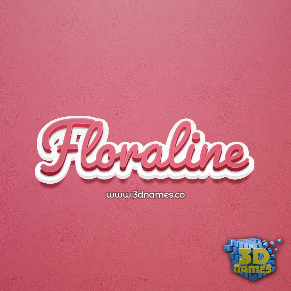 floraline in Red Scribble style - 3D name wallpaper