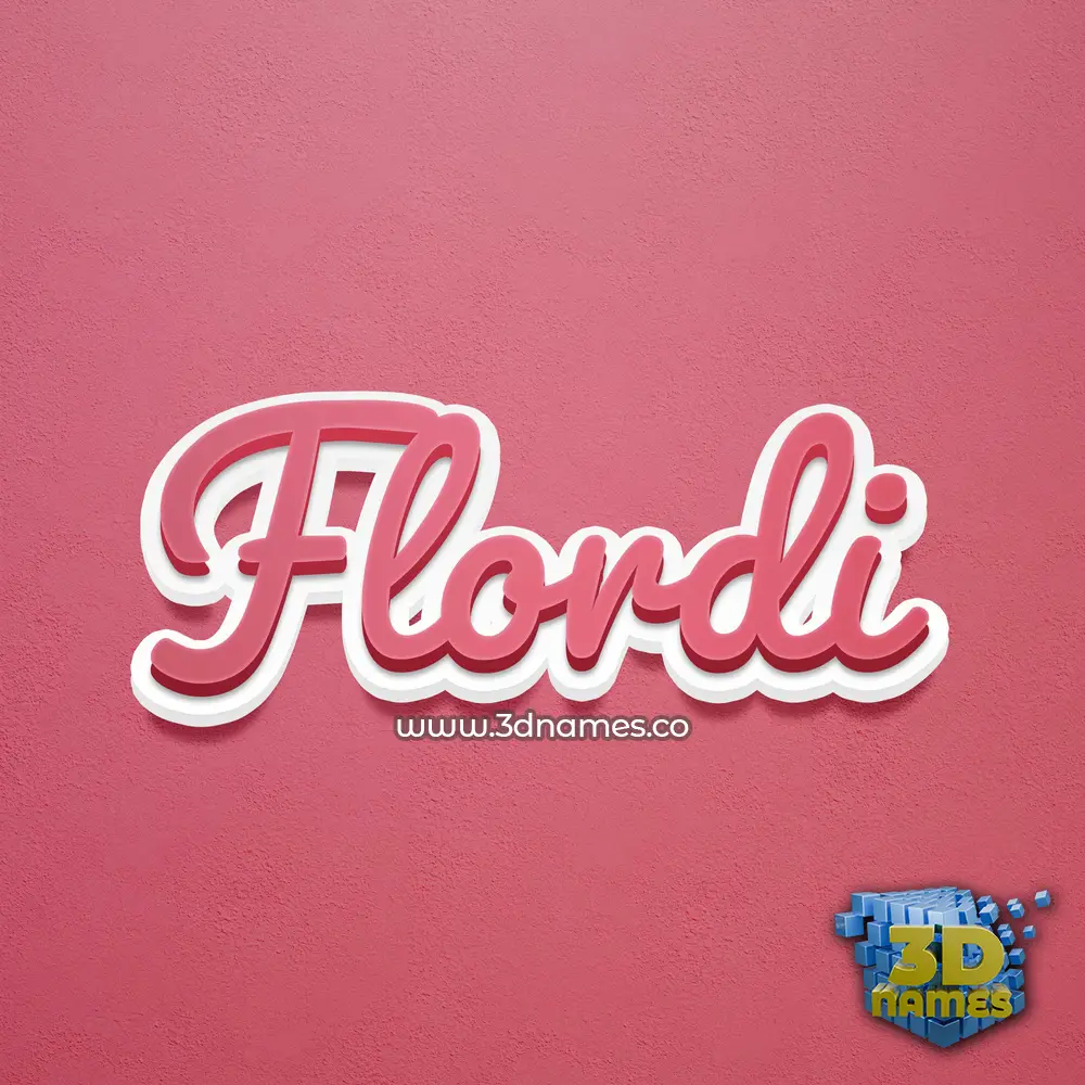 flordi in Red Scribble style - 3D name wallpaper