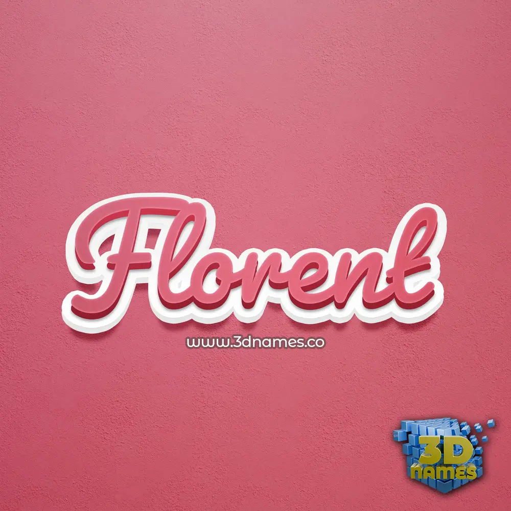 florent in Red Scribble style - 3D name wallpaper