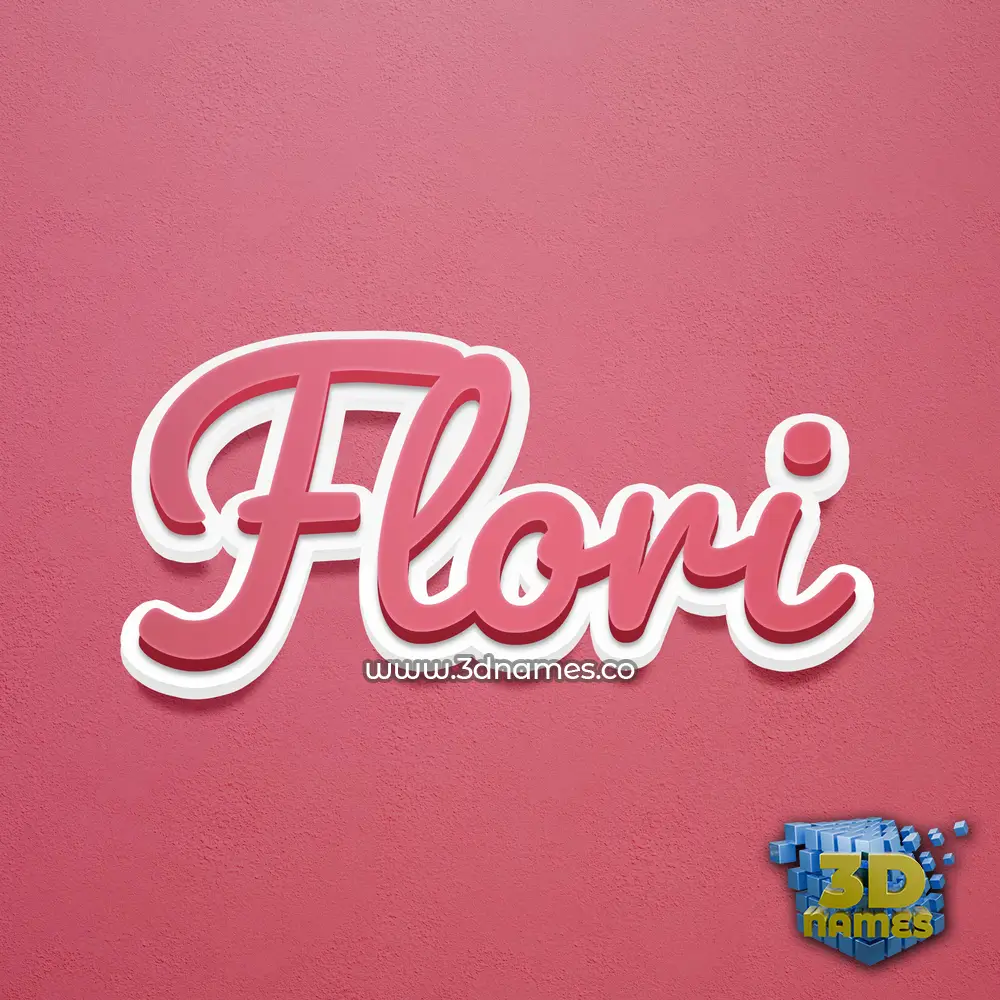flori in Red Scribble style - 3D name wallpaper