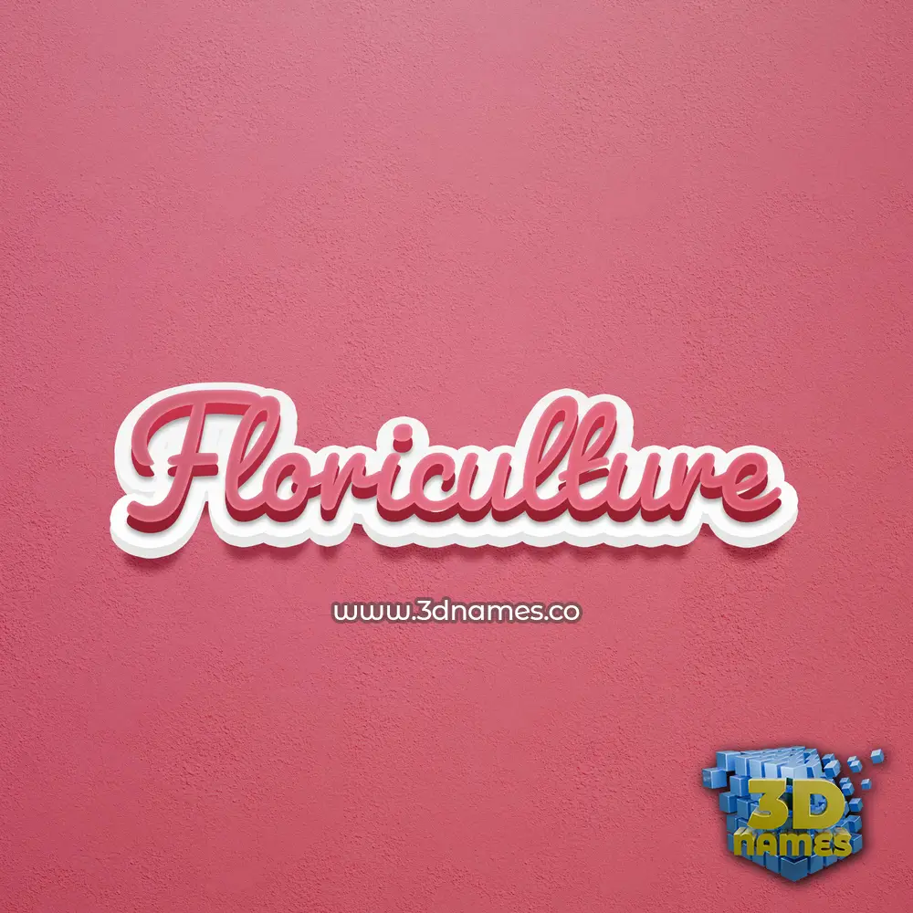 floriculture in Red Scribble style - 3D name wallpaper