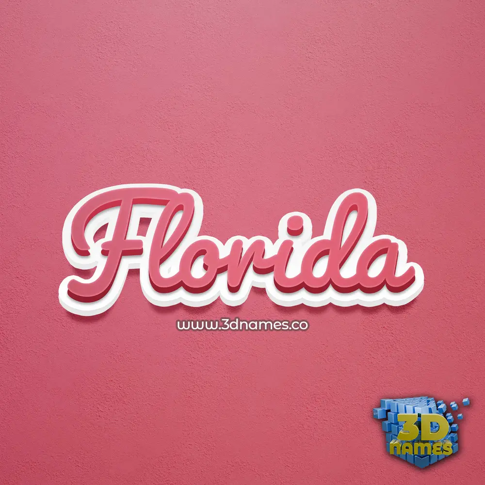 florida in Red Scribble style - 3D name wallpaper