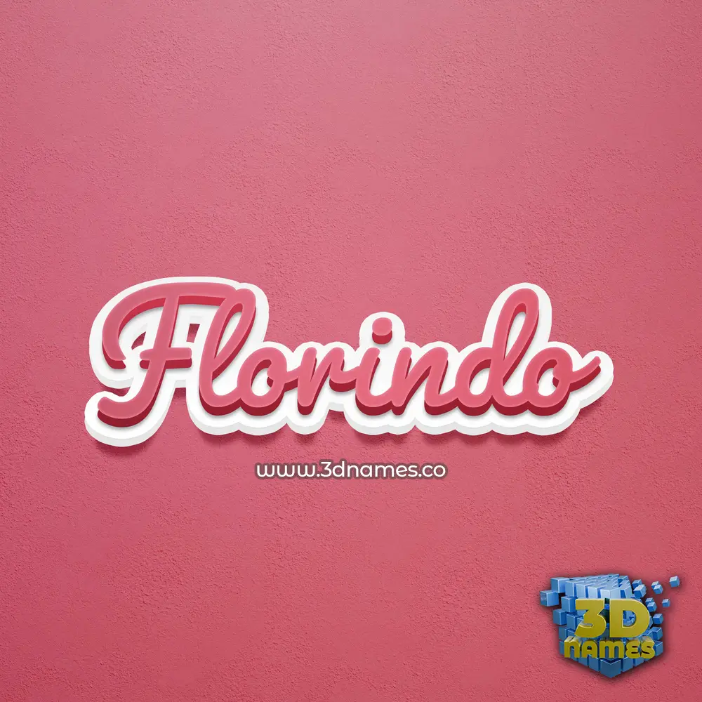 florindo in Red Scribble style - 3D name wallpaper