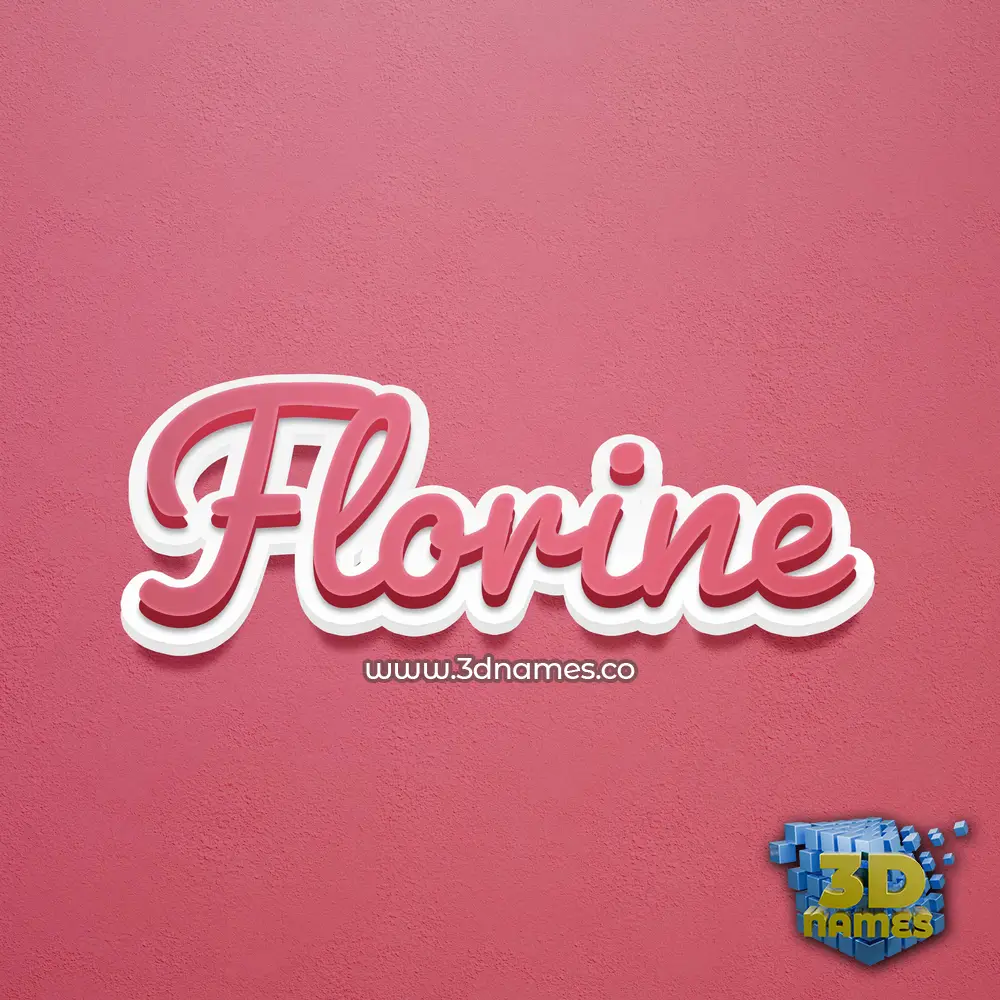 florine in Red Scribble style - 3D name wallpaper
