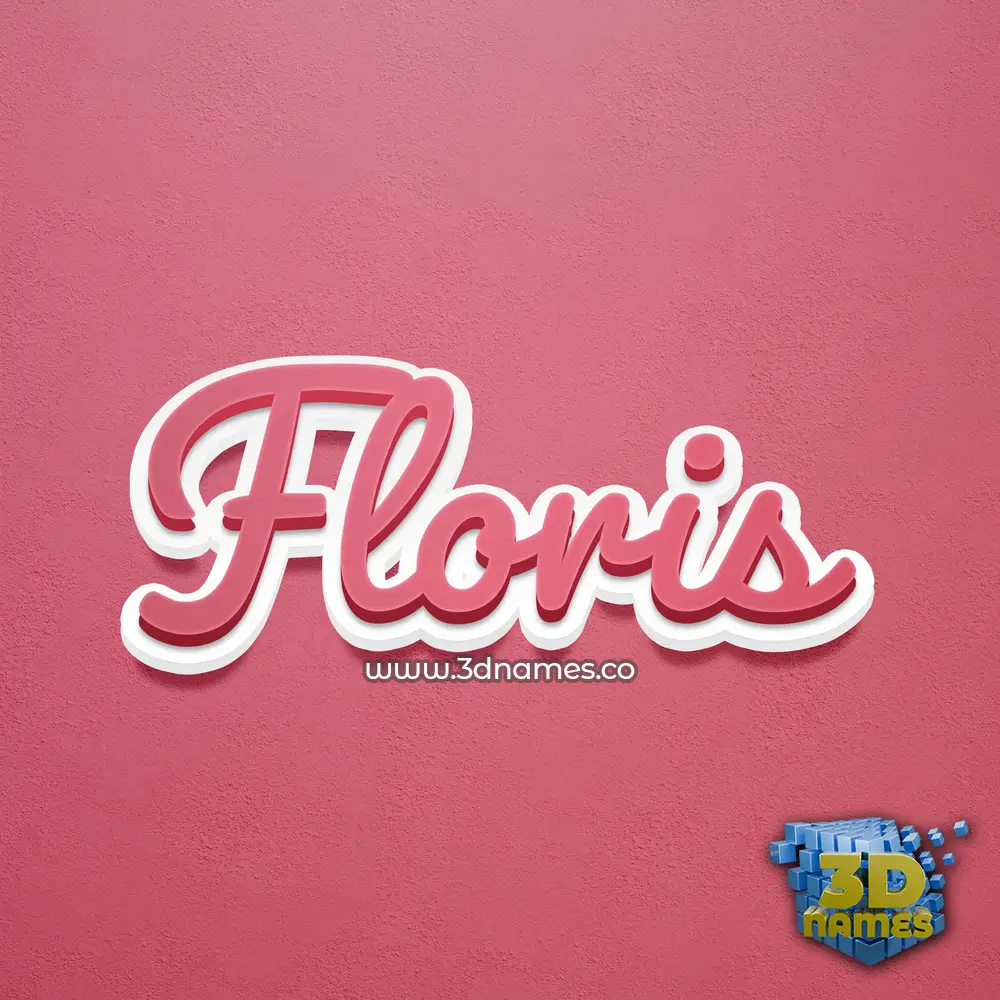 floris in Red Scribble style - 3D name wallpaper