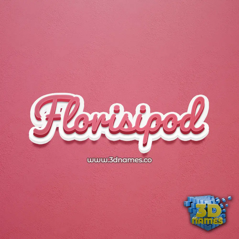 florisipod in Red Scribble style - 3D name wallpaper