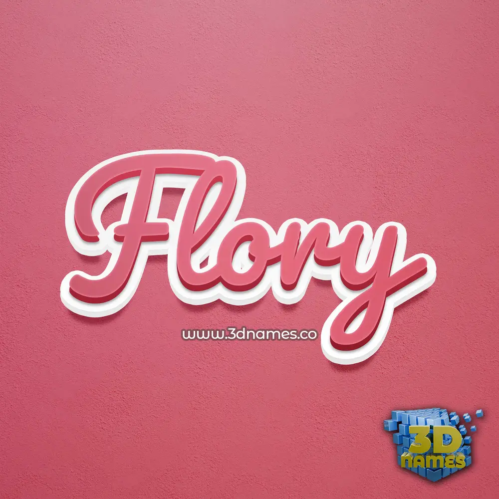 flory in Red Scribble style - 3D name wallpaper