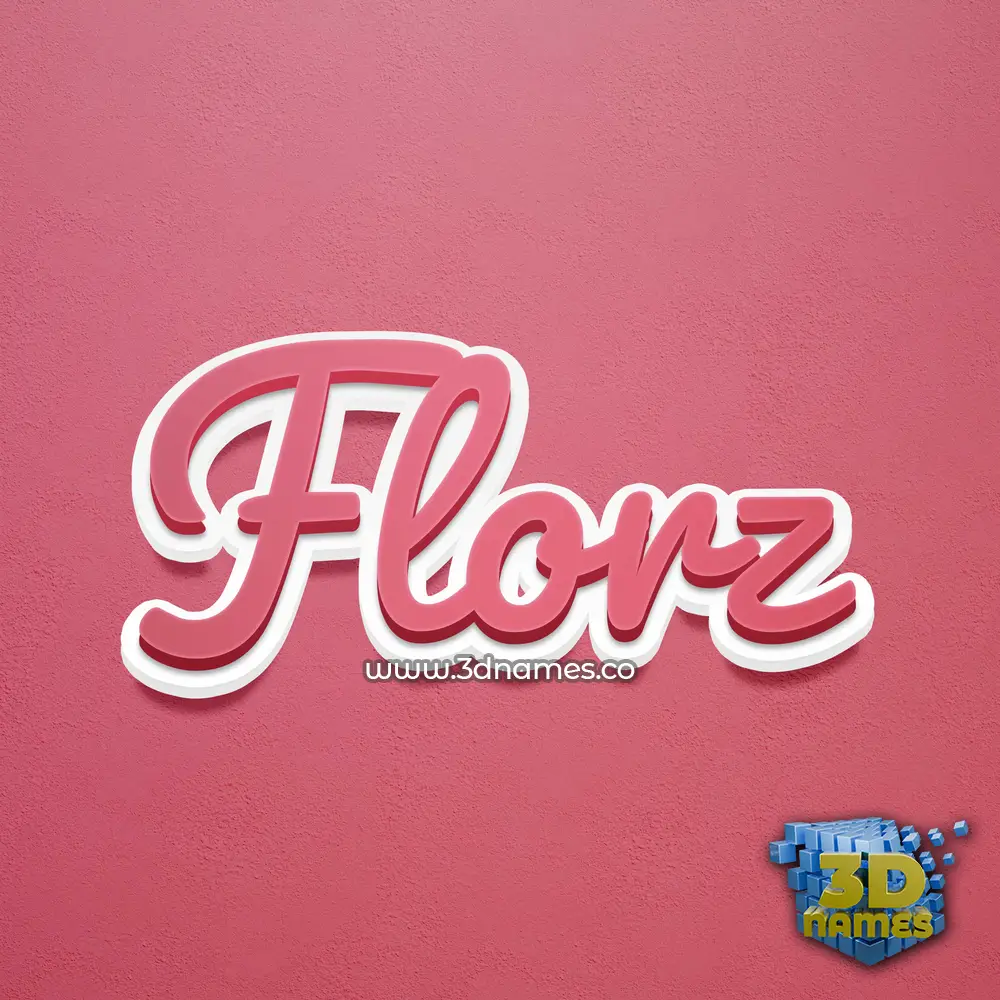 florz in Red Scribble style - 3D name wallpaper