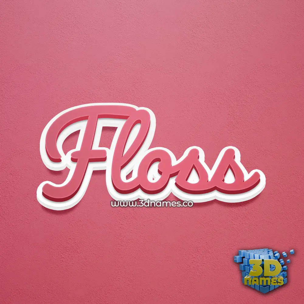 floss in Red Scribble style - 3D name wallpaper