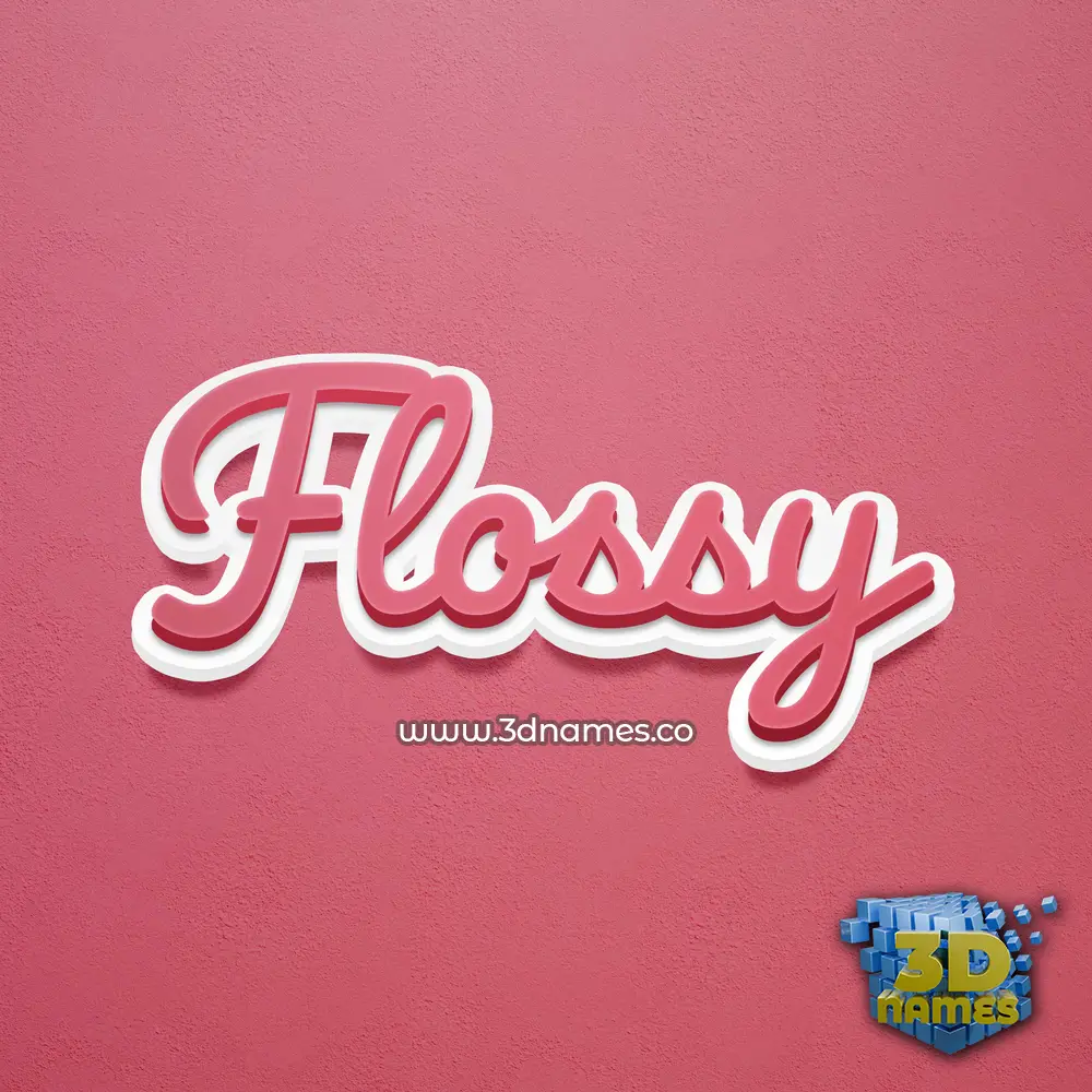 flossy in Red Scribble style - 3D name wallpaper