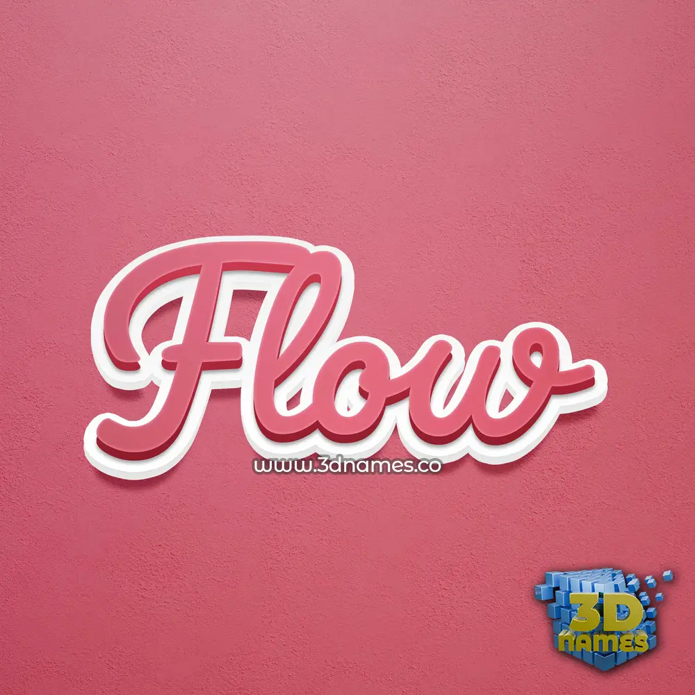 flow in Red Scribble style - 3D name wallpaper