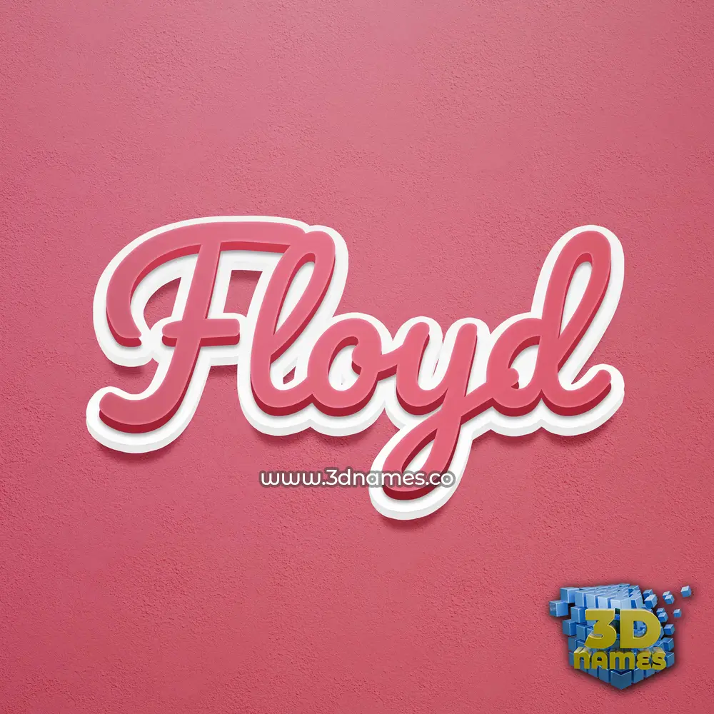 floyd in Red Scribble style - 3D name wallpaper