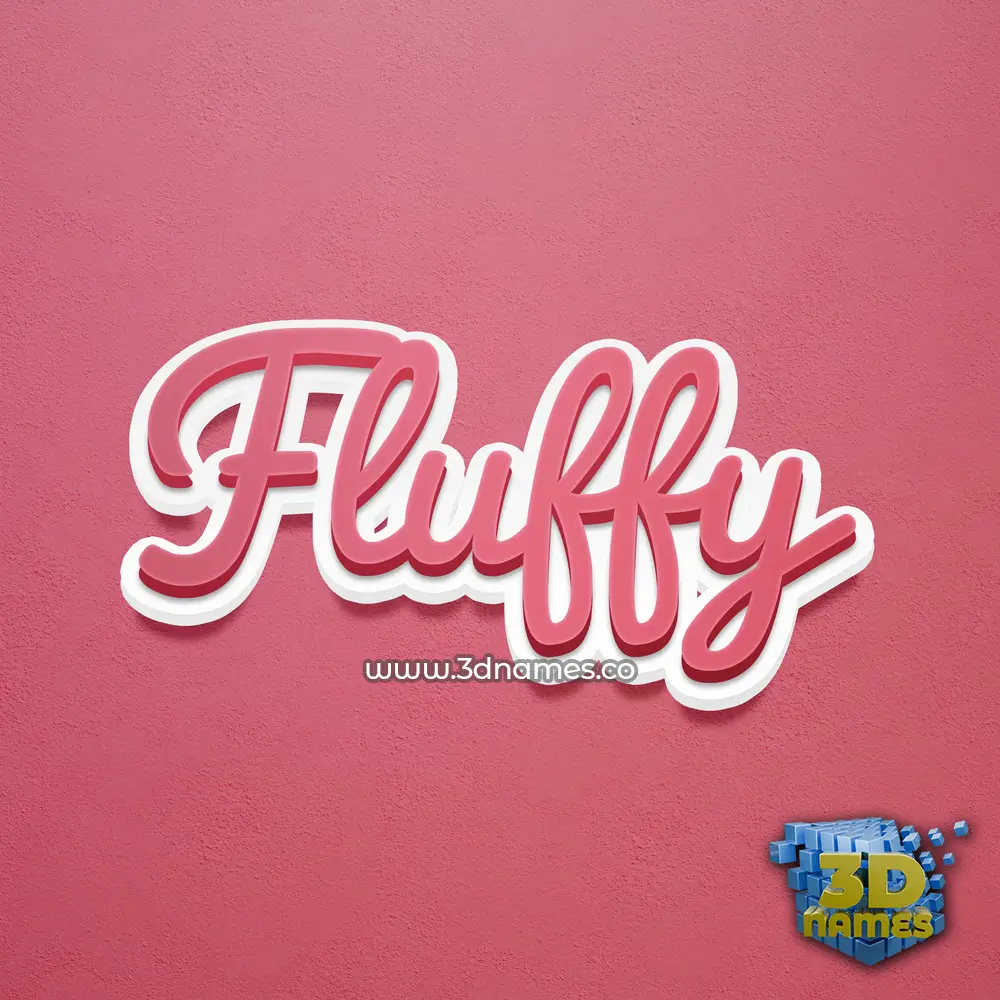 fluffy in Red Scribble style - 3D name wallpaper