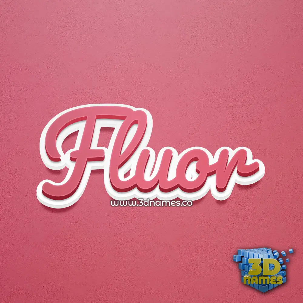 fluor in Red Scribble style - 3D name wallpaper