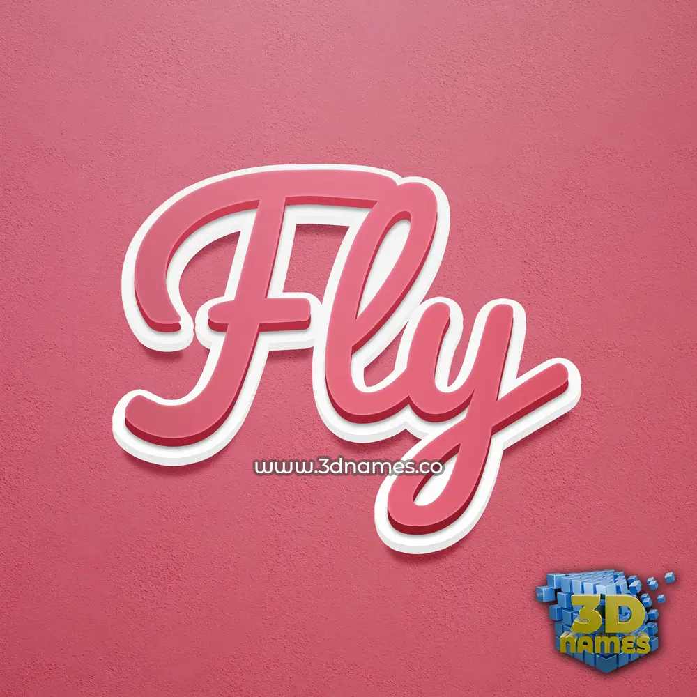 fly in Red Scribble style - 3D name wallpaper