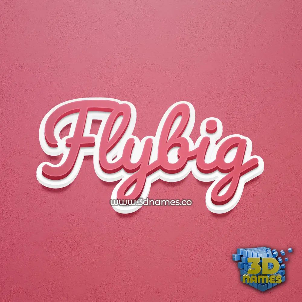 flybig in Red Scribble style - 3D name wallpaper