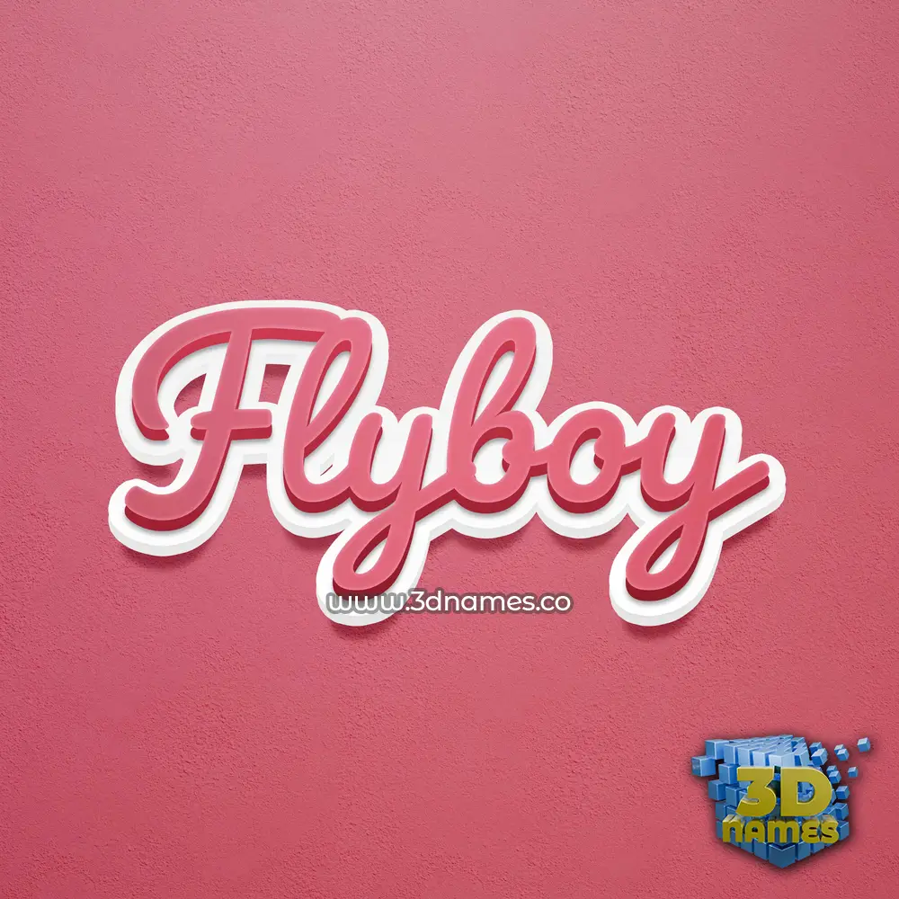flyboy in Red Scribble style - 3D name wallpaper