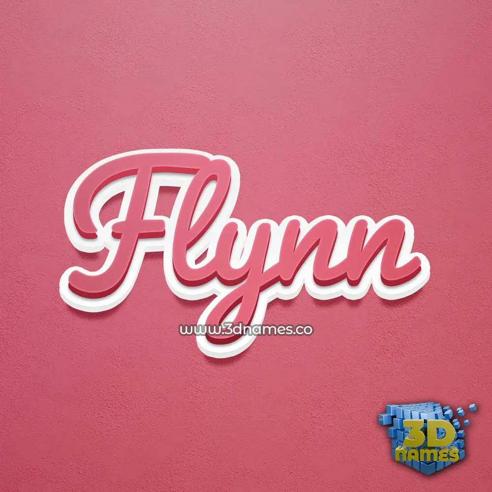 flynn in Red Scribble style - 3D name wallpaper