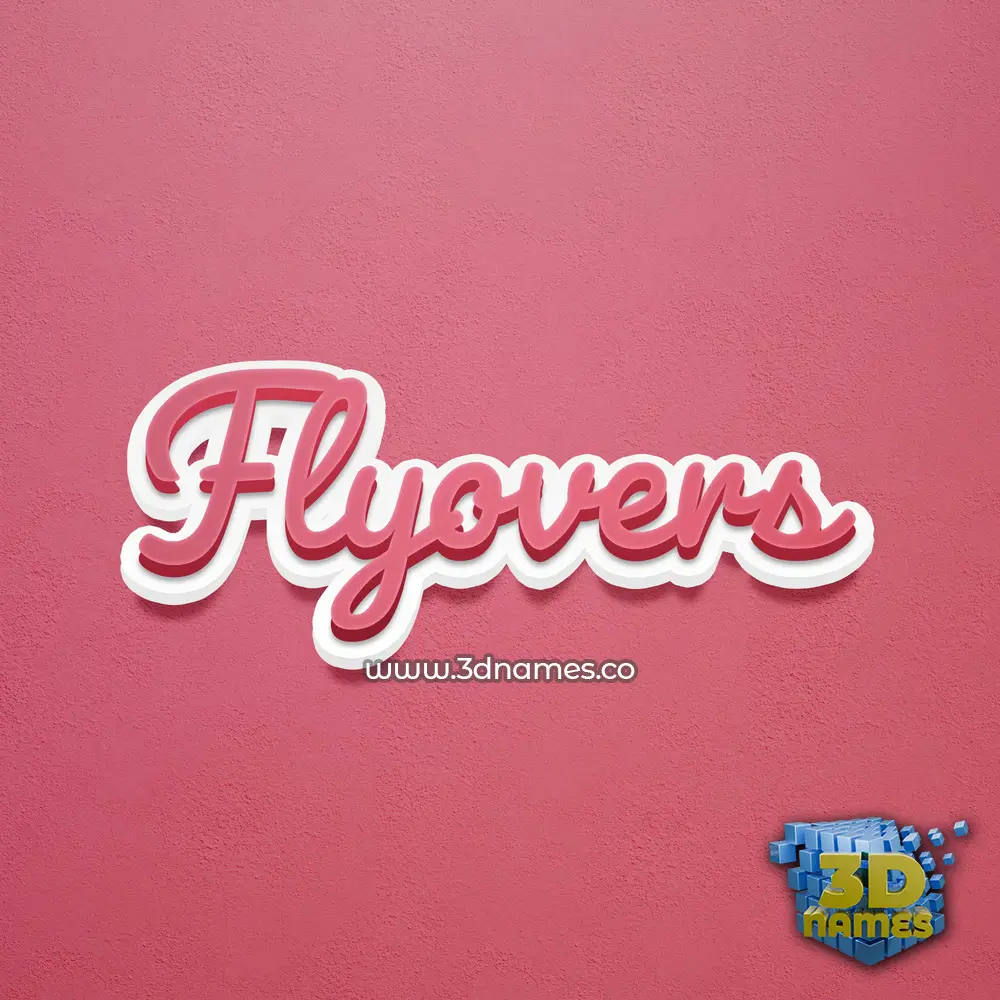 flyovers in Red Scribble style - 3D name wallpaper