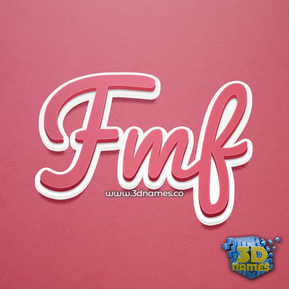 fmf in Red Scribble style - 3D name wallpaper