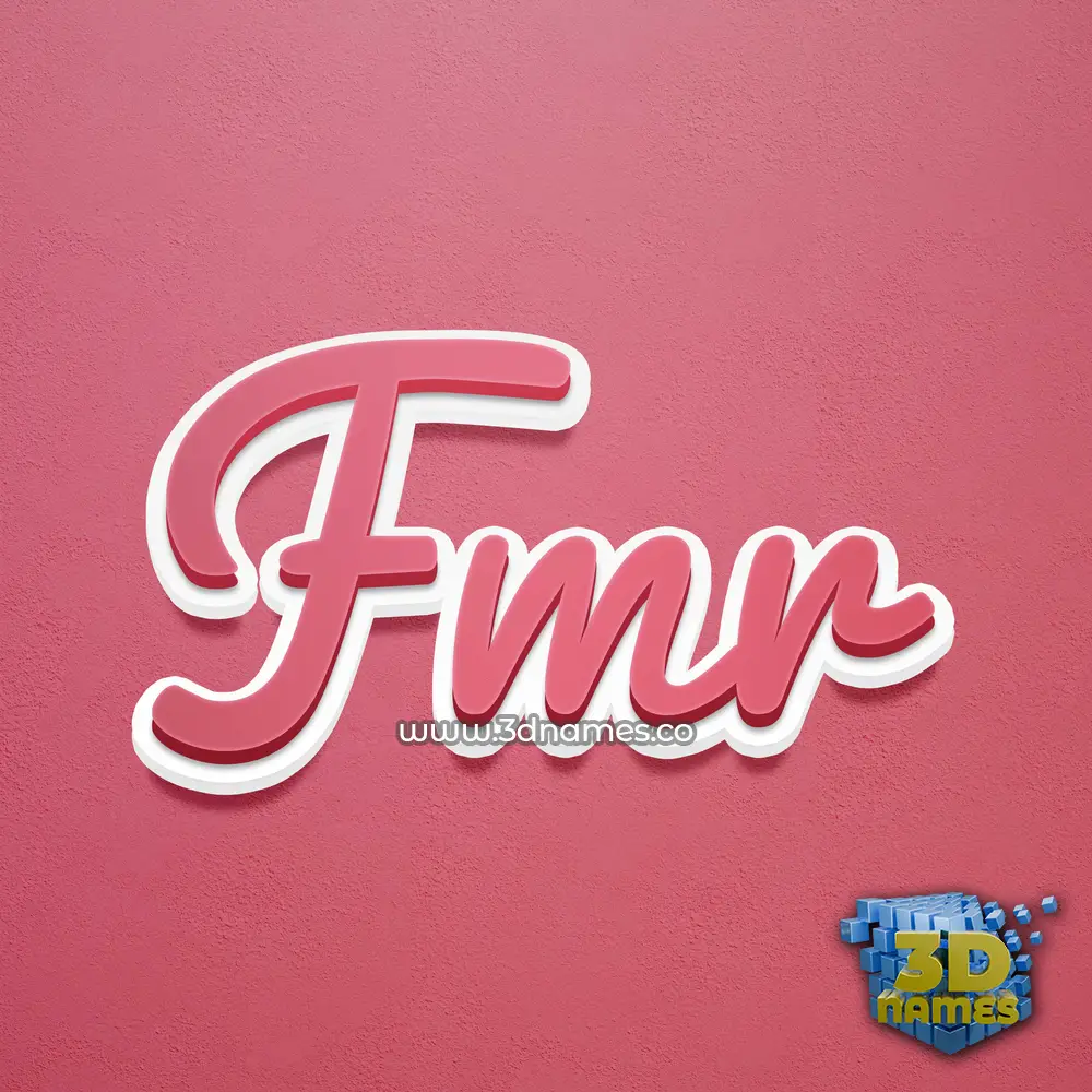 fmr in Red Scribble style - 3D name wallpaper