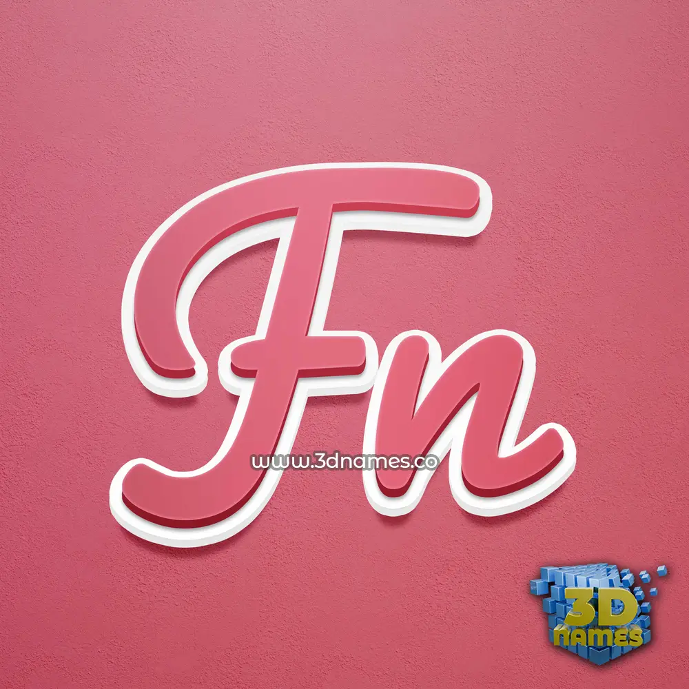 fn in Red Scribble style - 3D name wallpaper