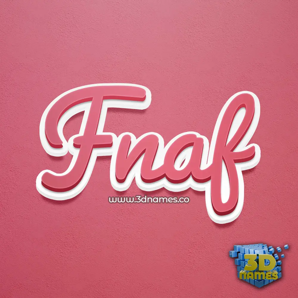 fnaf in Red Scribble style - 3D name wallpaper