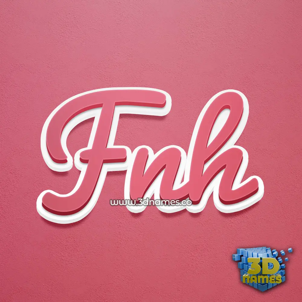 fnh in Red Scribble style - 3D name wallpaper
