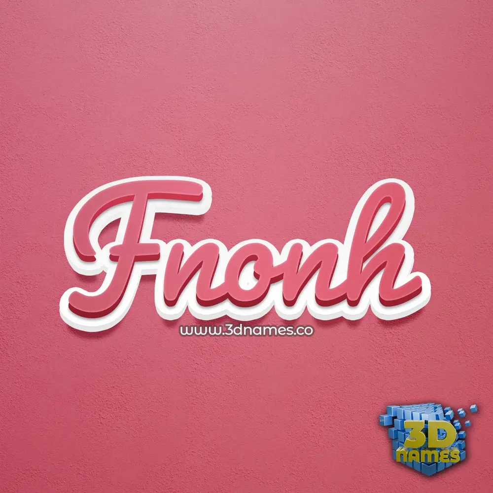 fnonh in Red Scribble style - 3D name wallpaper