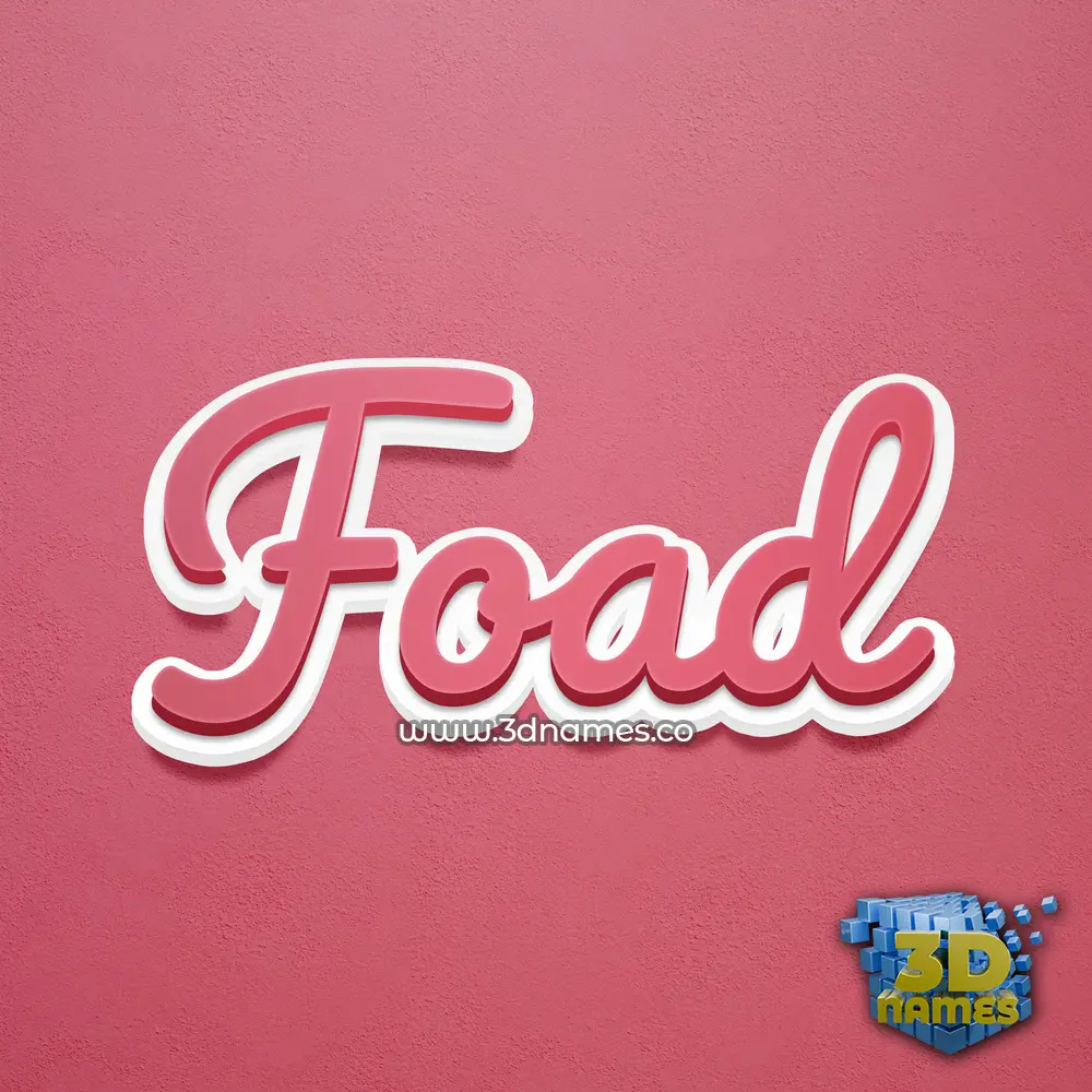 foad in Red Scribble style - 3D name wallpaper
