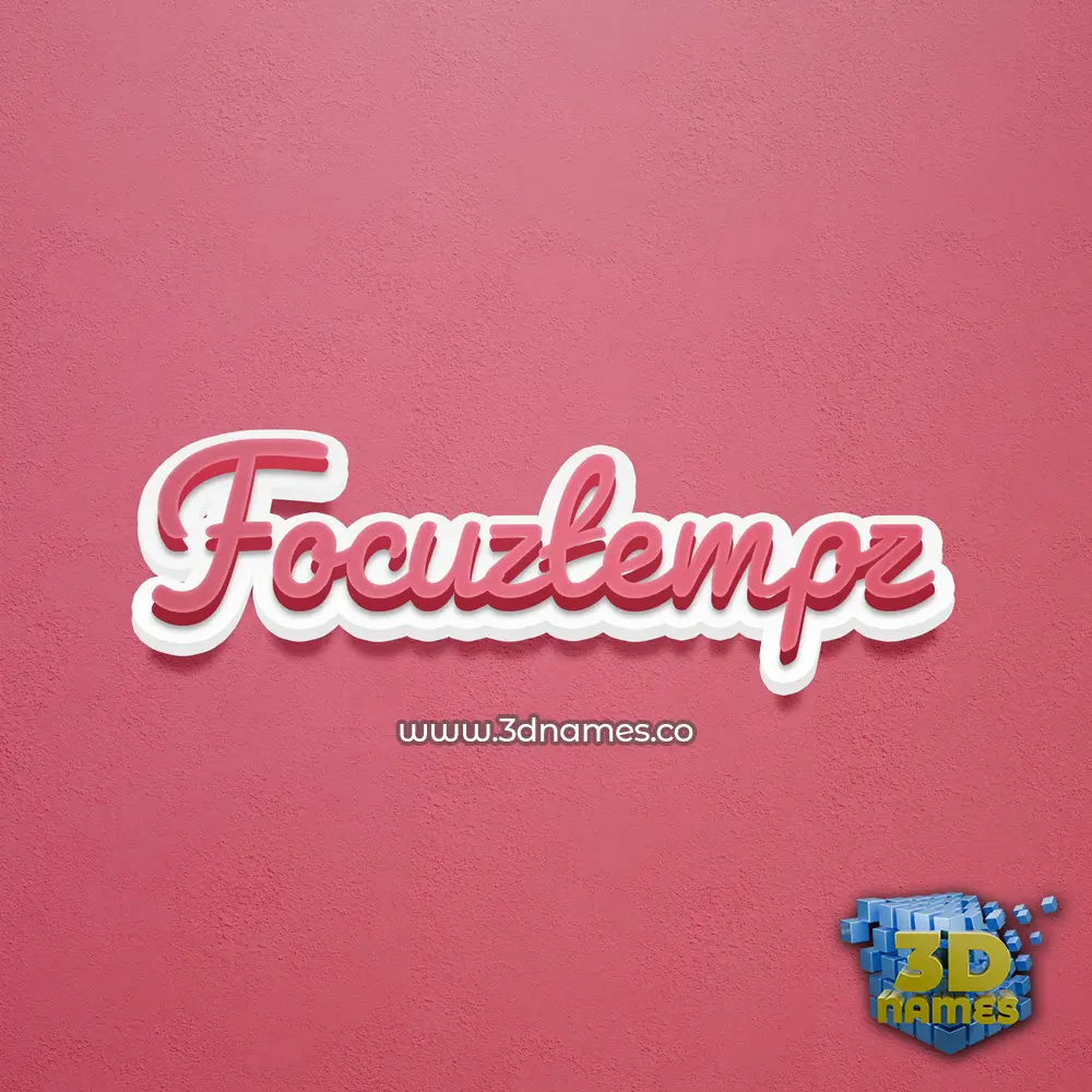 focuztempz in Red Scribble style - 3D name wallpaper