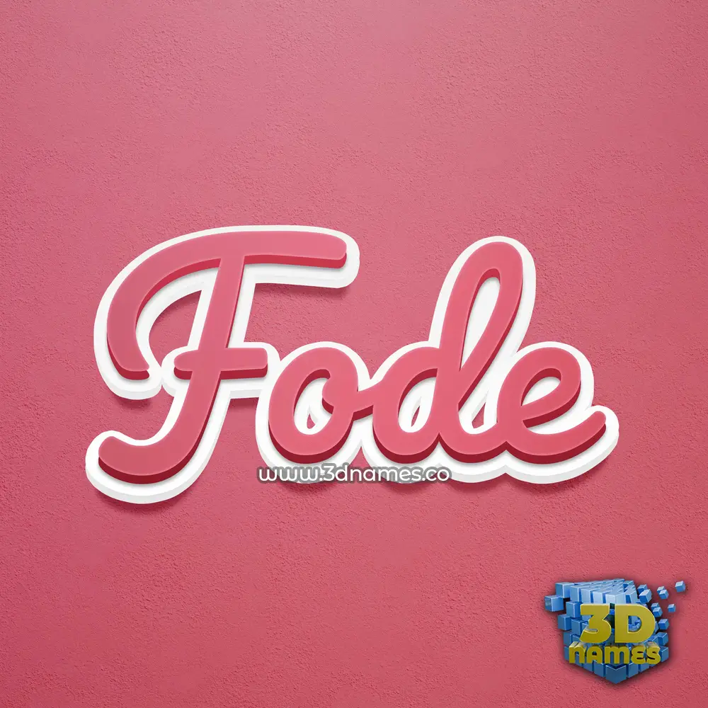 fode in Red Scribble style - 3D name wallpaper
