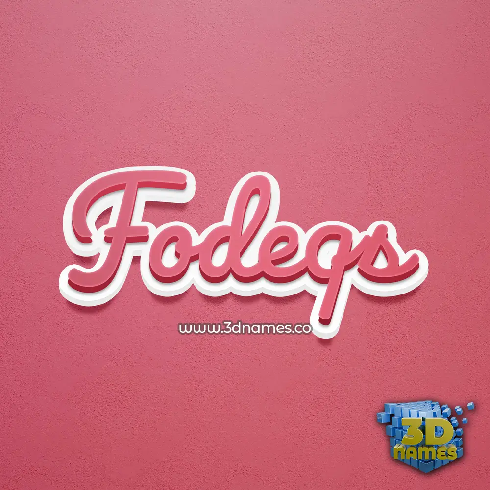 fodeqs in Red Scribble style - 3D name wallpaper
