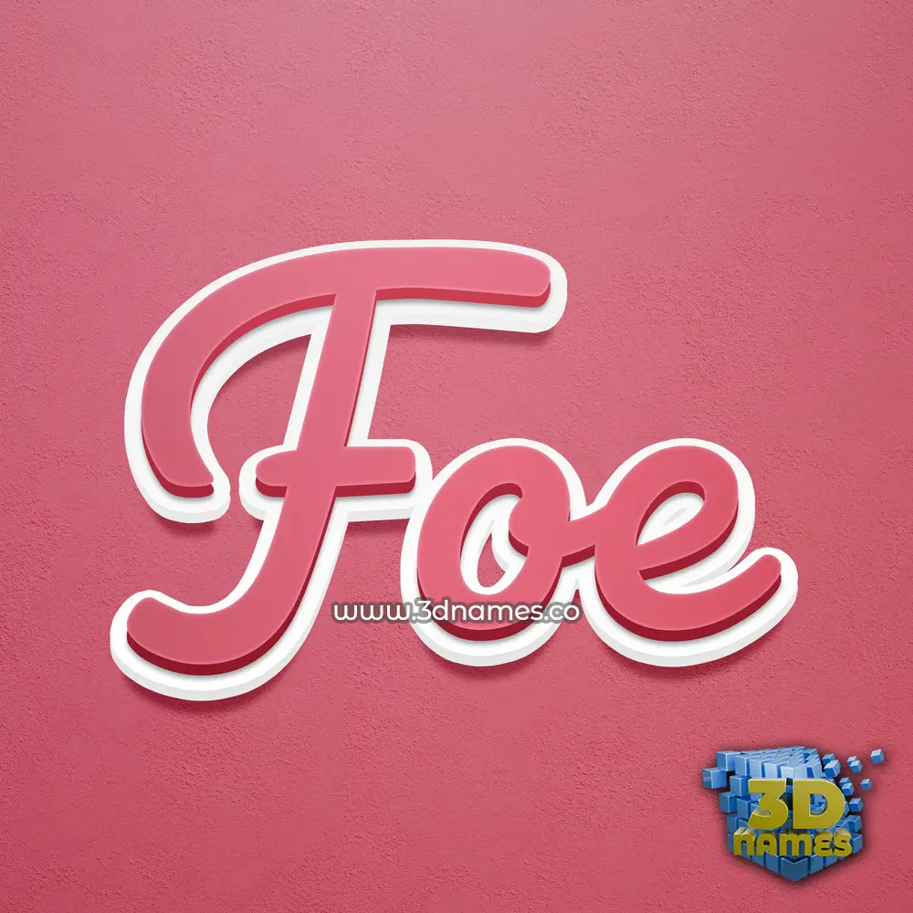 foe in Red Scribble style - 3D name wallpaper